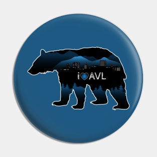 I Love AVL - Black Bear Cityscape - BlueBG 25 Pin