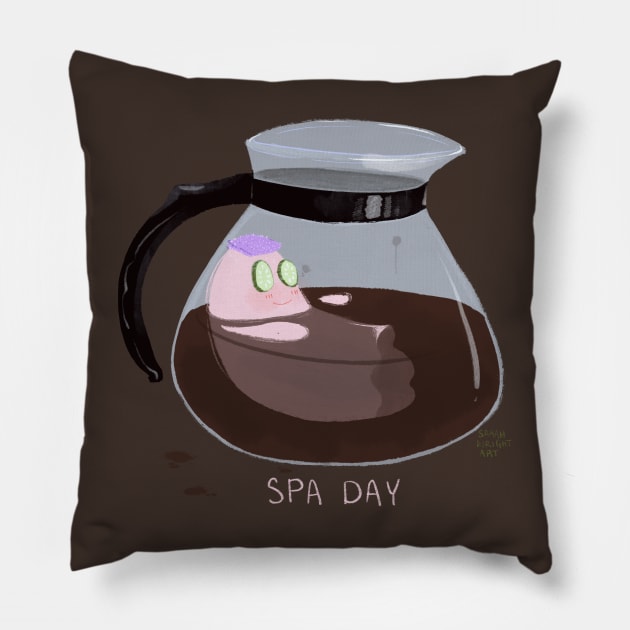 Coffee Spa Day Pillow by SarahWrightArt