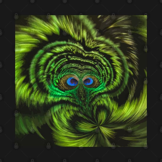 Owl Fractal Green Pattern Design by Pikmi