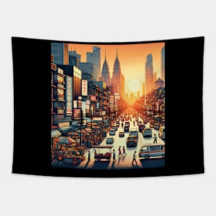 Sunset in Asia Tapestry