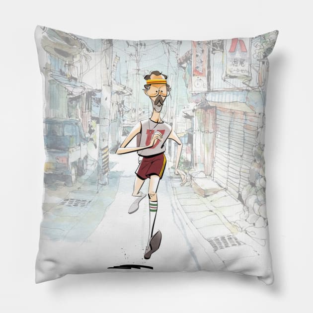 Hippie Running Pillow by adityawagaskar