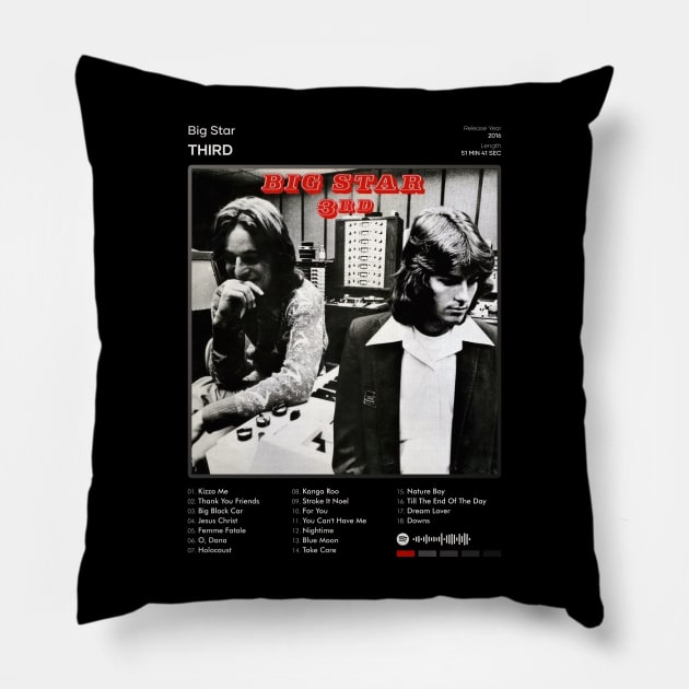 Big Star - Third Tracklist Album Pillow by 80sRetro