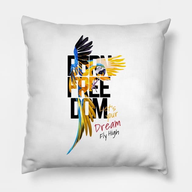 Freedom typogray design Pillow by HANART