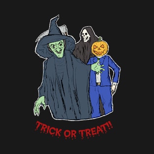 Trick or Treat!! Background Black T-Shirt