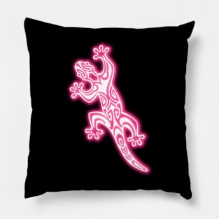 Pink Neon Lizard Pillow