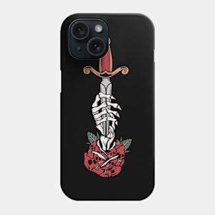 Rose and skull and hand Phone Case