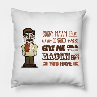 Ron Swanson Thoughts - Bacon Pillow