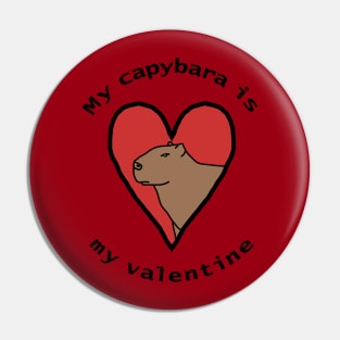 My Capybara is My Valentine Pin