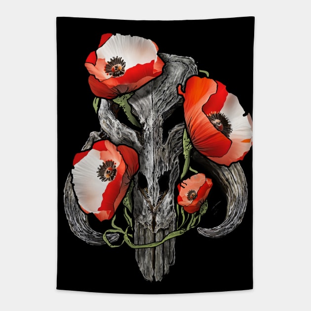 Poppies&Mythosaur Tapestry by @Isatonic