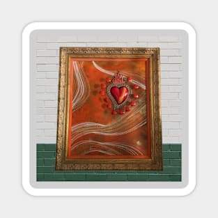 Orange Sacred Heart Magnet