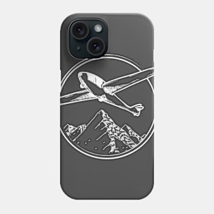 Glider Pilot Soaring over the Mountains Phone Case