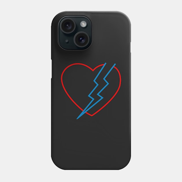 Love and Thunder Heart with Lightning Thunder Phone Case by labstud