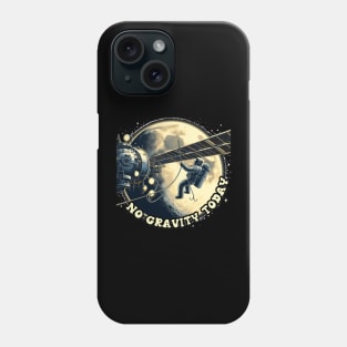 No Gravity Today: Astronaut's Lunar Tether in Blue, White, and Black Serenity Phone Case