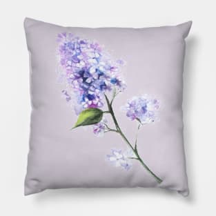 Lilac Flower Twig Pillow