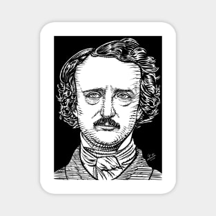 EDGAR ALLAN POE ink portrait Magnet