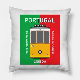 Lisboa Lisbon City Portugal Tram 28 Belem Travel Vintage Pillow