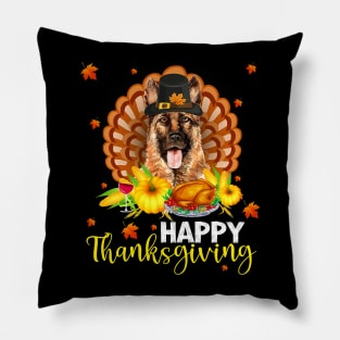 Happy Thanksgiving German Shepherd Turkey Pillow