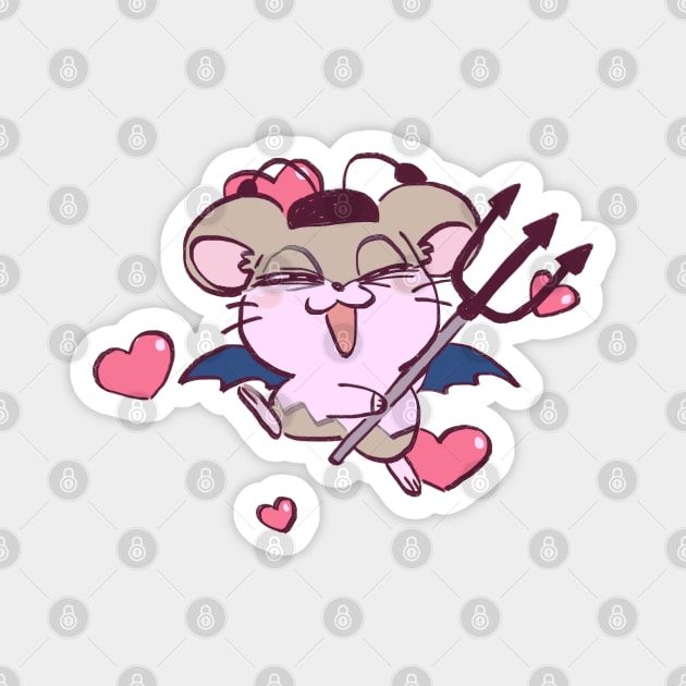 hamham heartbreak spat with hearts Magnet by mudwizard