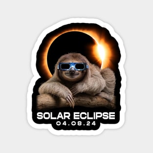 Solar Siesta: Sloth Enjoying the Eclipse Spectacle T-Shirt Design Magnet