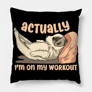 Actually Im on My Workout Dog Lover Pillow