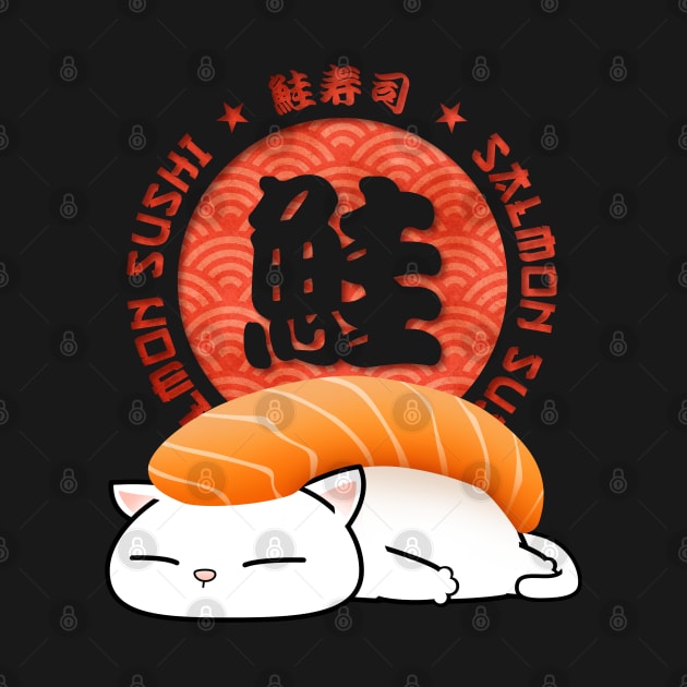 Chubby Cat Salmon Sushi by Takeda_Art