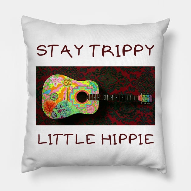 Stay trippie little hippie Pillow by IOANNISSKEVAS