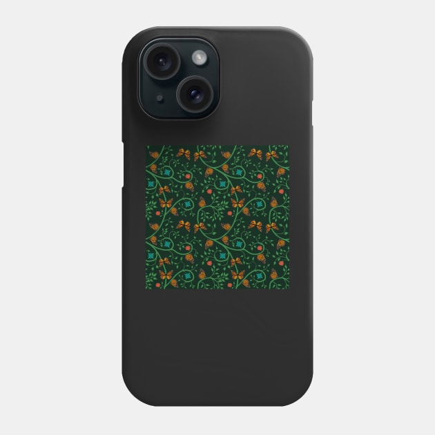 Monarch Butterflies and Flowers Pattern Phone Case by andybirkey