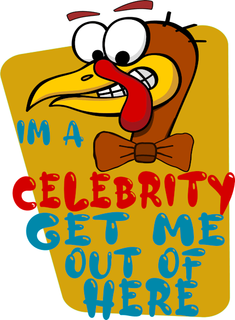 Im A Celebrity Get Me Out Of Here, Cartoon Turkey, Turkey Celebrity Gobble Funny Design Kids T-Shirt by FlyingWhale369