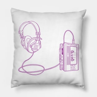 Portable Tape Player (Violet Lines) Analog / Music Pillow