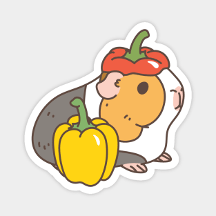 Bell Pepper Beret Guinea Pig Magnet