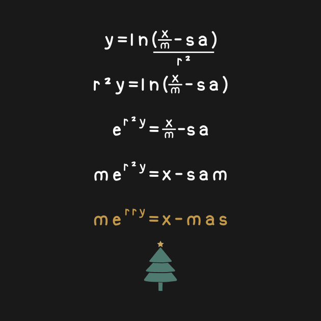 Funny Merry Christmas X-max Algebra Math Mathematics Formula by merchmafia