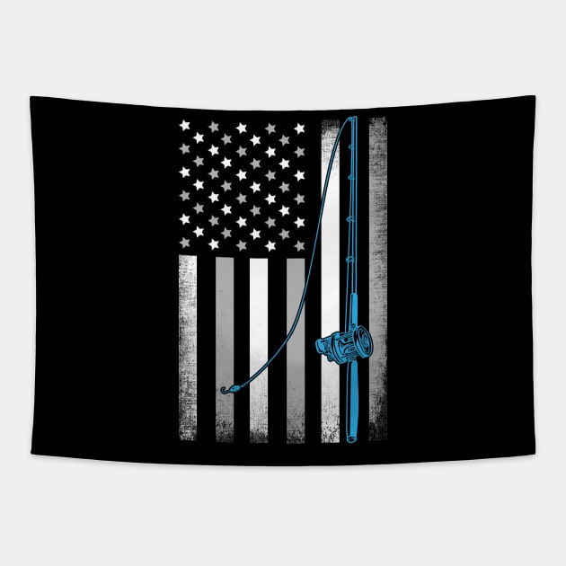 American Flag Bass Fishing Gifts For Fisherman Fish Fishing - American Flag Bass  Fishing - Tapestry