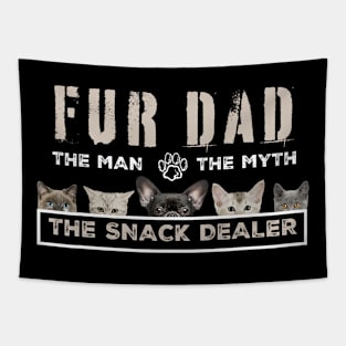 Mens Fur Dad The Man The Myth Men Funny Dog Cat Father's Day Tapestry