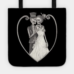 Couple love wedding skull. Tote