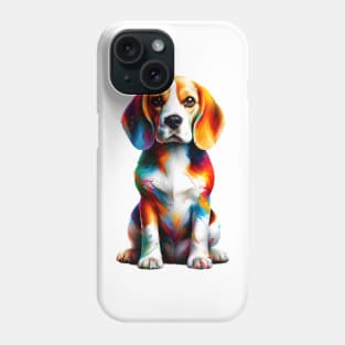 Artistic Splash Beagle Portrait in Colorful Style Phone Case