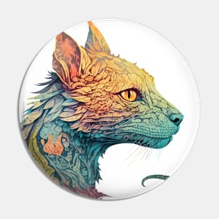 Feathered Dragon Cat Pin