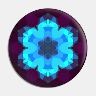 Retro Mandala Flower Blue and Purple Pin