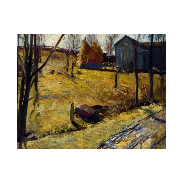 Haystacks and Barn by George Bellows by Classic Art Stall