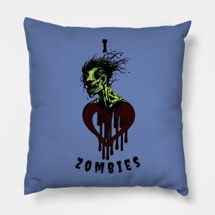 I Heart Zombies Pillow