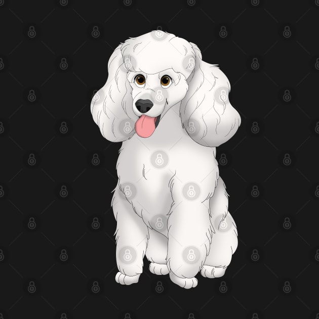 White Miniature Poodle Dog by millersye