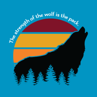 The Strength of the Wolf is the Pack Retro T-Shirt