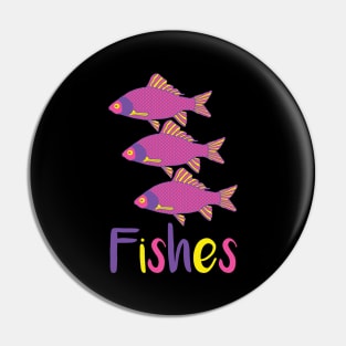 Purple and Pink Tropical Fish Trio Pin