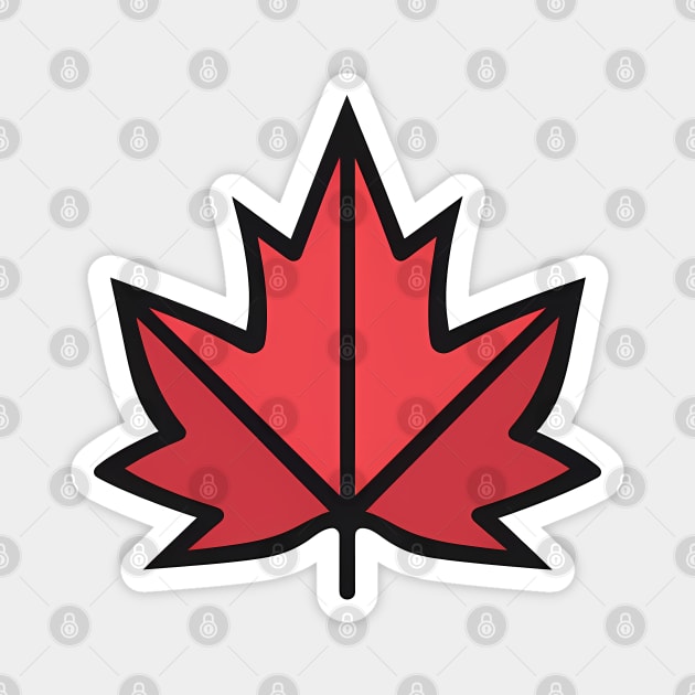 Funky Maple Leaf Magnet by Minimal Kingdom