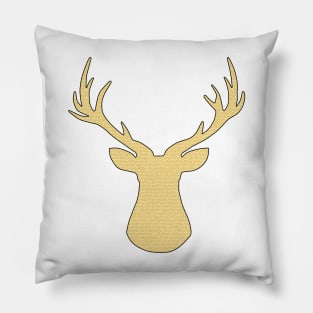 Deer - geometric pattern - beige and white. Pillow