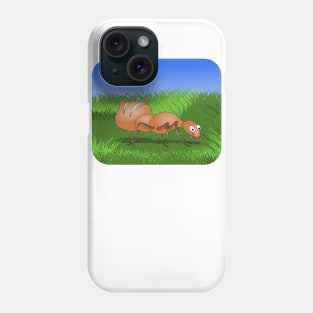 Ant smiling in tall green grass Phone Case