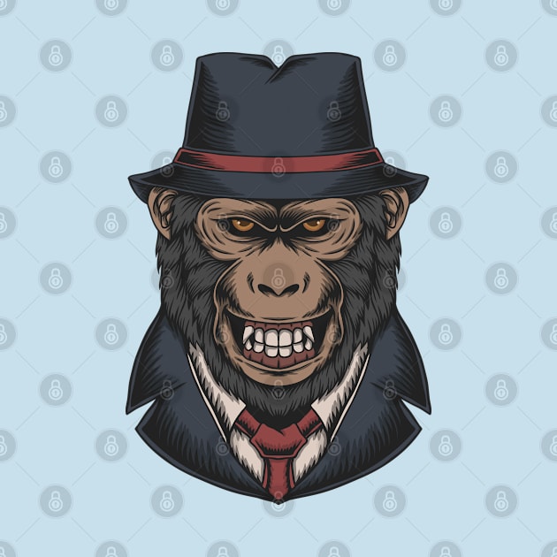 Monkey mafia illustration by Mako Design 