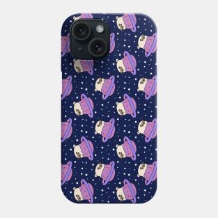 Saturn Space Pug Pattern Phone Case