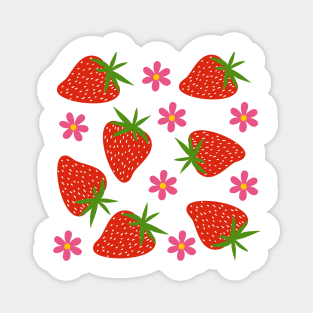 Strawberry Repeat Patterned Design Magnet