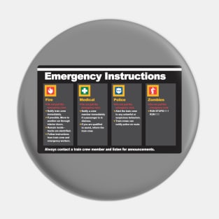 Subway Emergency Instructions Pin