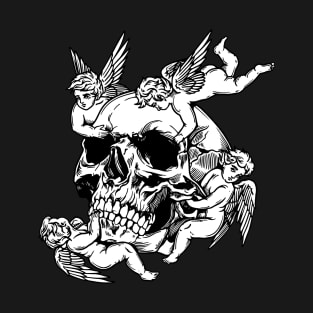 Skull and angel black and white T-Shirt